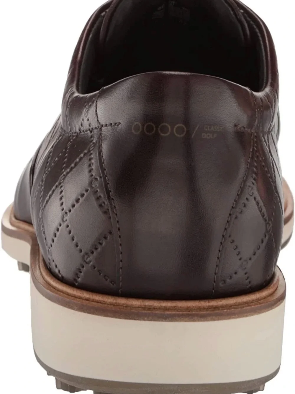 ECCO Classic Golf Brown Leather Spikeless Shoes 11.5 Quilted